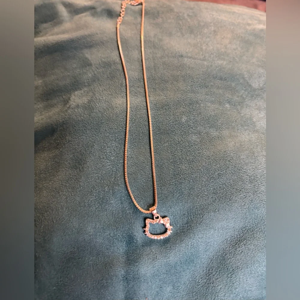 Girls Silvertone Hello Kitty Pendant Necklace